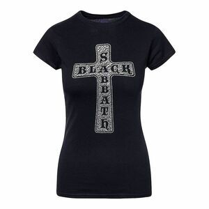Black Sabbath Womens/Ladies Cross T-Shirt / Black